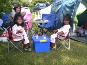 Morgenhygge på campingpladsen