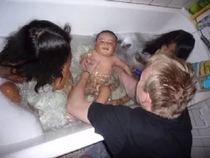 Det er fedt at bade sammen