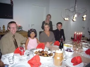 Endelig ved bordet til en lækker middag