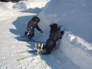 Christina og Maria i fuld fart