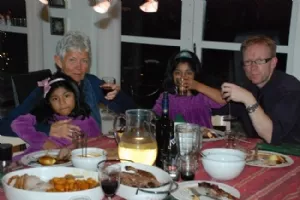 Julemiddag uden mor, som var på vagt