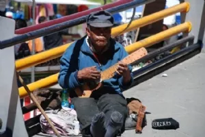 En af de mange tiggere