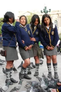 Skolepigerne ville meget gerne posere