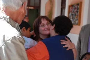 Rikke får varm velkomst af oversygeplejersken