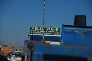 God rejse står der på skiltet