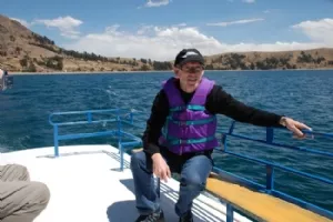 Fotografen på soldækket på vej til Soløen