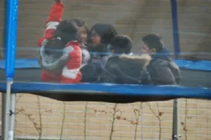 Hygge på trampolinen