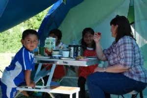 Morgenhygge i teltet