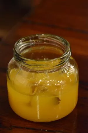 Saft til fjerde ret - Gul passionsfrugt og appelsin